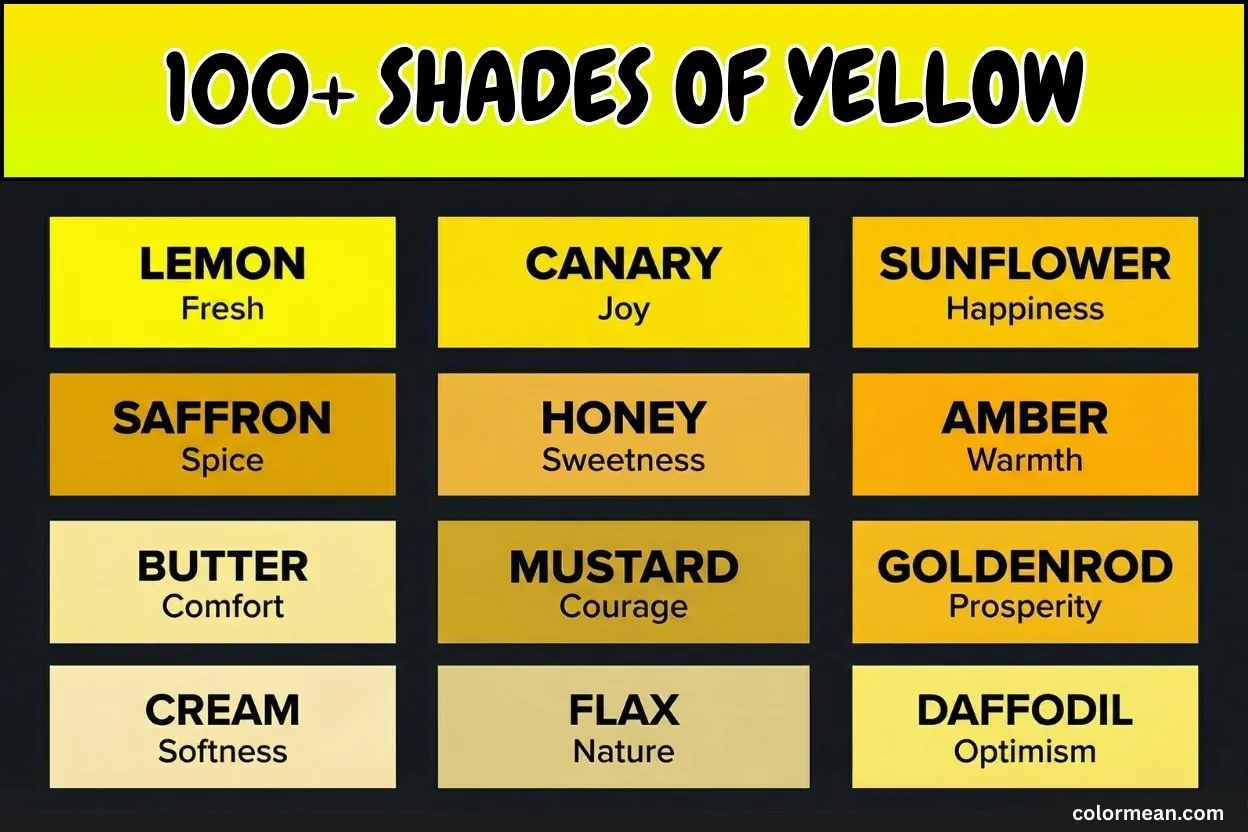 image showing different shades of color yellow