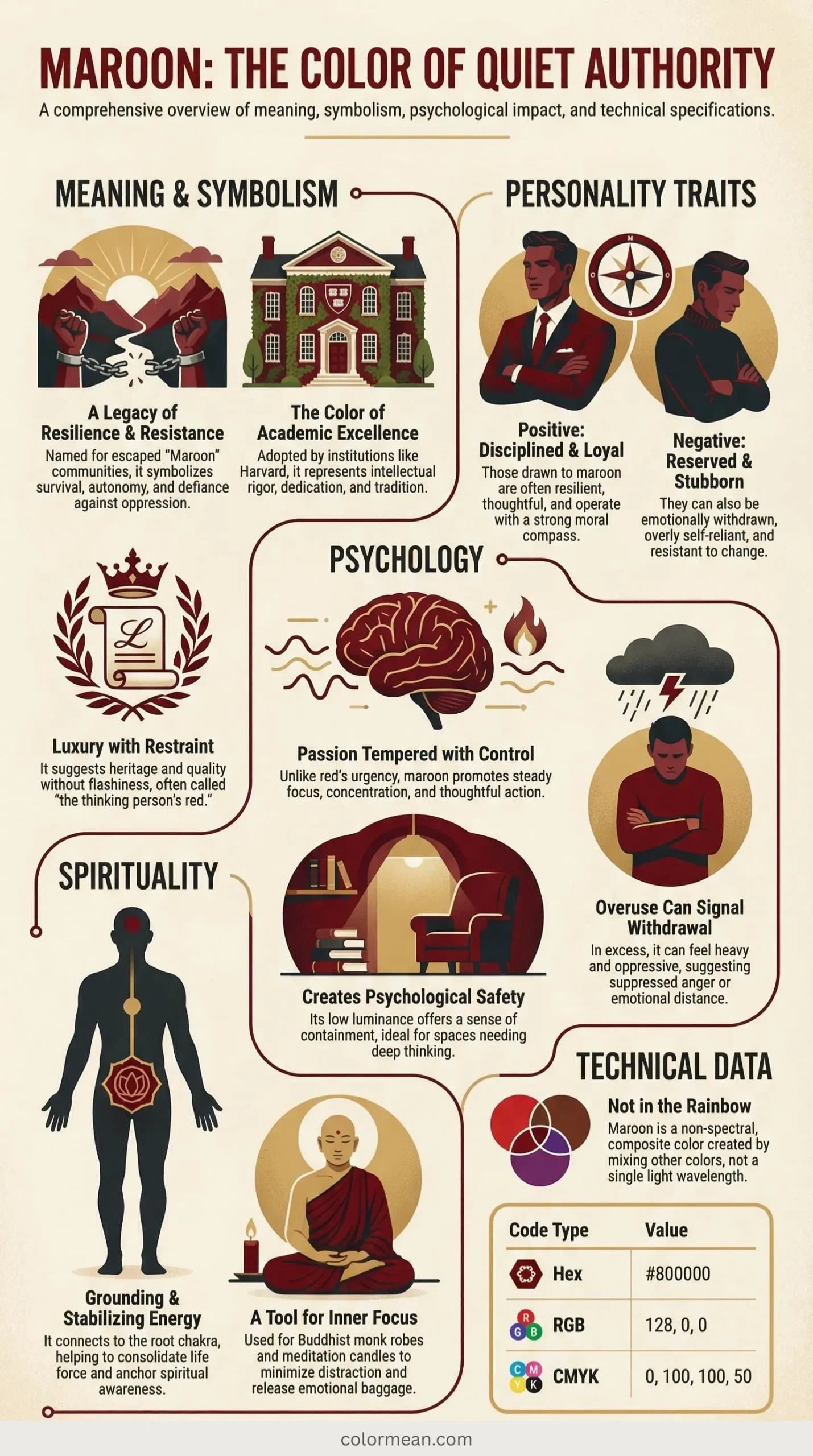 infographic about color maroon
